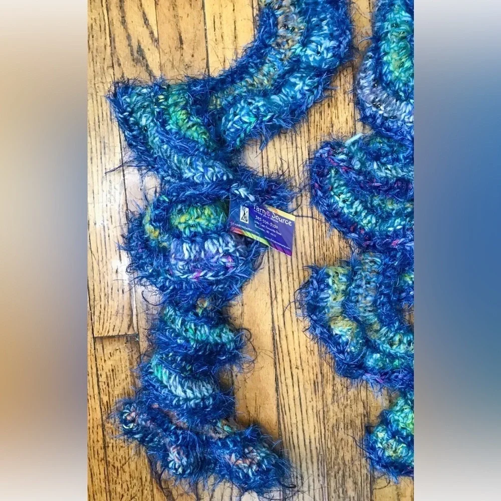 Fuzzy Twist Knit Winter Fashion Scarf Handmade Whimsical Fairy Mermaid Core